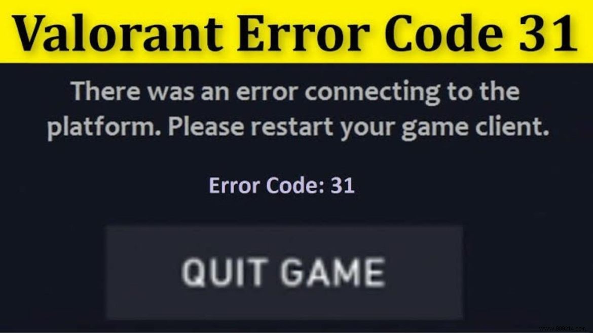 What is Valorant error code 31 and how to fix it 
