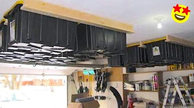 Garage:How To Make Ceiling Storage To SAVE Space. 