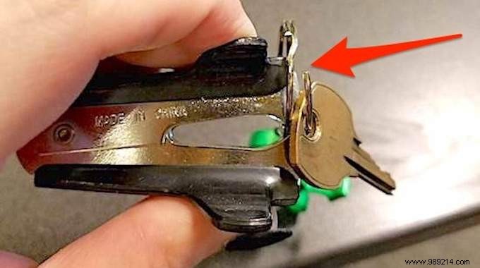 How to remove a key from a keychain without hurting your fingernails. 
