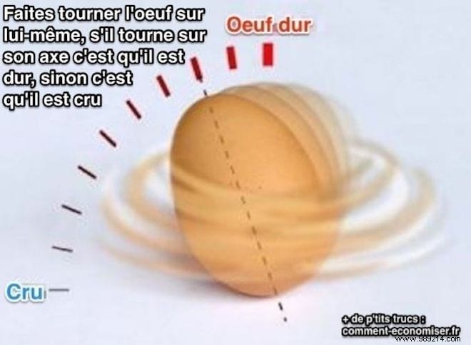 The Tip for Recognizing a Hard-boiled Egg from a Raw Egg Every Time. 