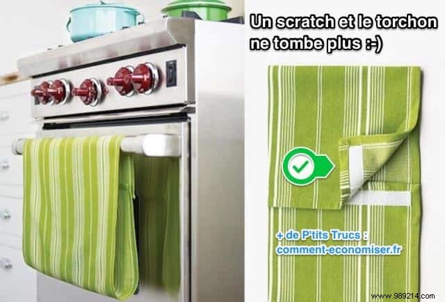 Finally a tip to prevent your kitchen towel from falling off! 