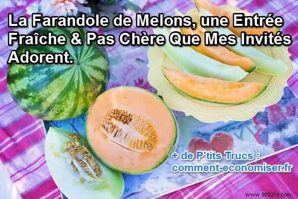 La Farandole de Melons, a Fresh &Inexpensive Starter That My Guests Love. 