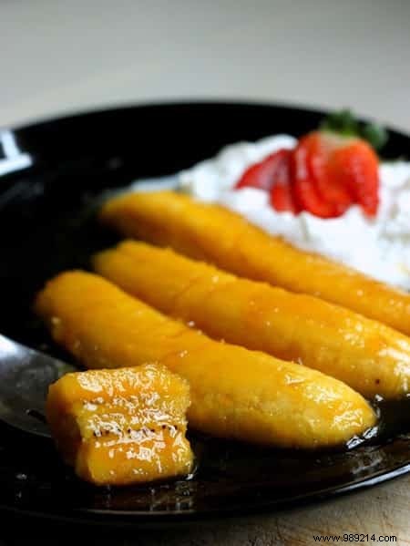 Quick and Easy:The Recipe for Flambéed Bananas with Orange and Rum. 