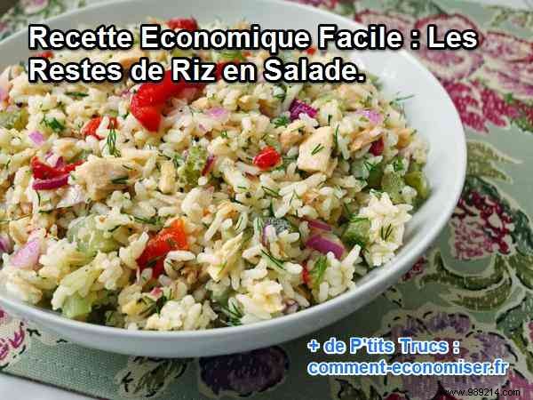 Easy Economical Recipe:Leftover Rice in Salad. 