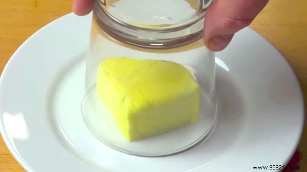 Butter too hard? How To Soften It In 2 Minutes With A Hot Glass. 