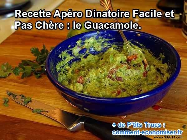 Easy and Cheap Aperitif Dinner Recipe:Guacamole. 