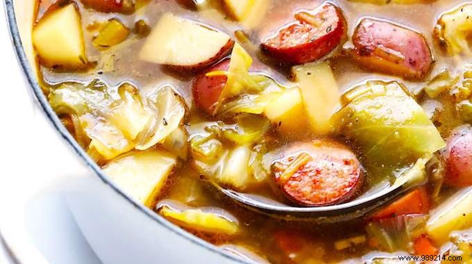 The Delicious Recipe for Cabbage Soup with Sausage (Easy and Economical). 