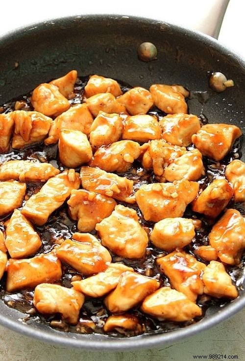 Quick and Easy to Make:The Famous Recipe for Teriyaki Chicken Over Bowl of Rice. 