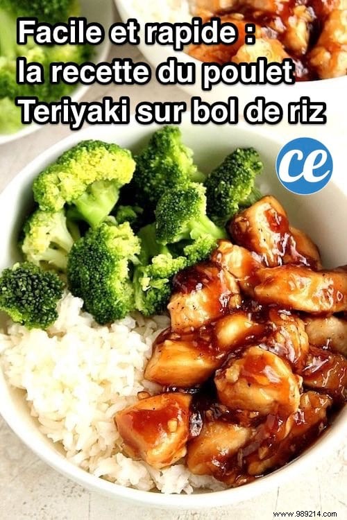 Quick and Easy to Make:The Famous Recipe for Teriyaki Chicken Over Bowl of Rice. 