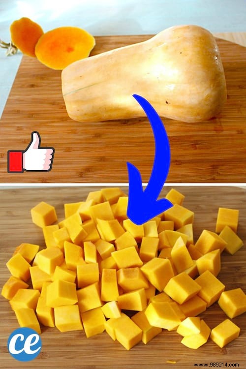 The Tip To Cut A Butternut Squash Into Cubes EASILY. 