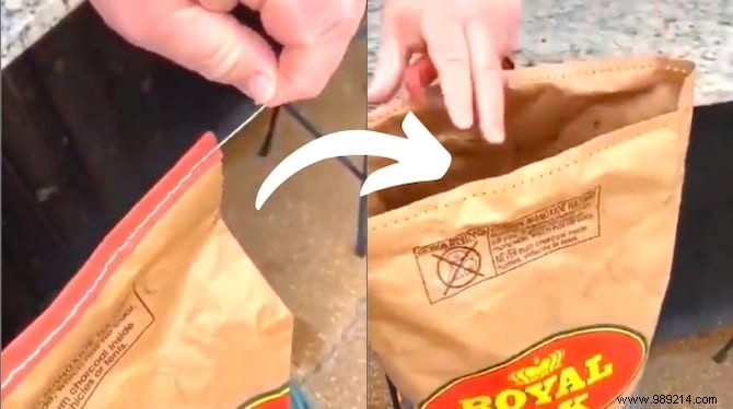 Trick to Open a Bag of Charcoal Cleanly (WITHOUT Tearing it). 