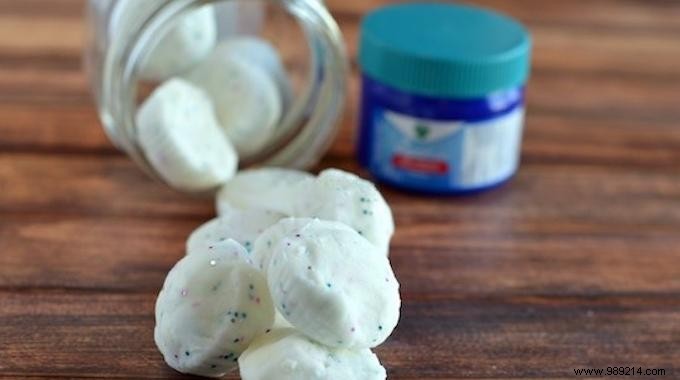 Use these homemade Vicks lozenges to clear your nose in the shower. 