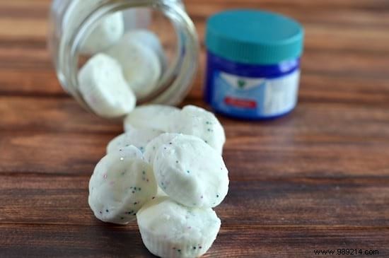 Use these homemade Vicks lozenges to clear your nose in the shower. 
