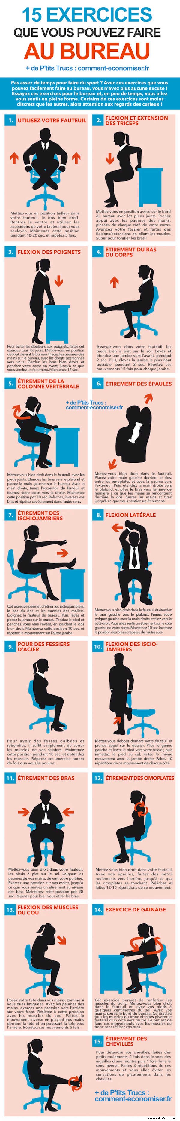 15 Easy Exercises to Do at the Office (Neither Seen, Nor Known). 