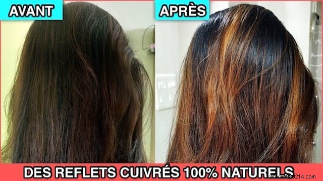 My Natural Tip for Giving Coppery Highlights to My Hair. 