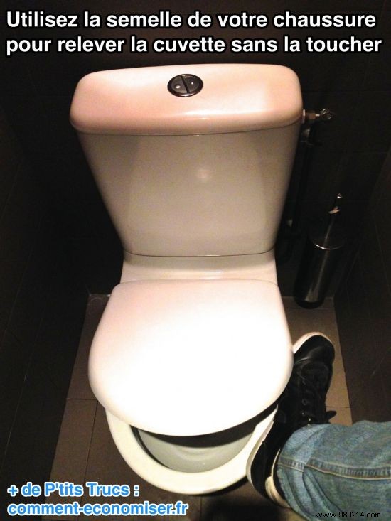 The Trick To Raise The Toilet Bowl WITHOUT Touching It. 