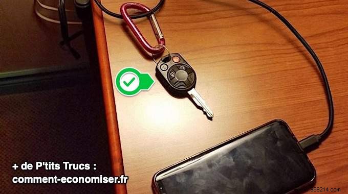 Are you at the Hotel? Attach Your Car Keys To Your Cellphone To Avoid Forgetting. 
