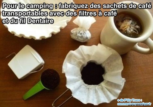 The genius tip for making coffee while camping. 