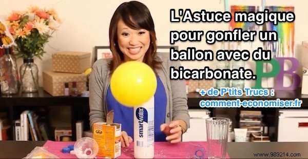 The Magic Trick to Inflate a Balloon with Bicarbonate. Incredible ! 