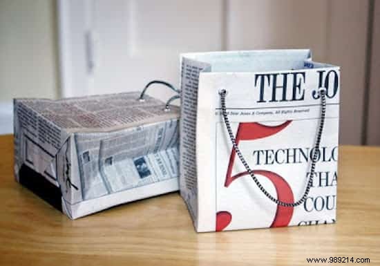 How to make an original newsprint gift bag. 