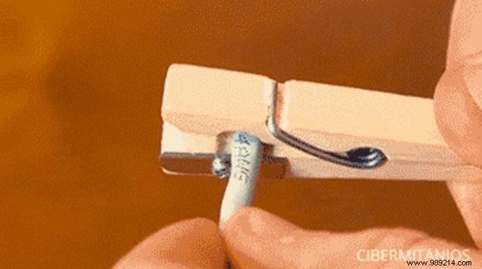 Make a Cable Stripper with a Clothespin and a Pencil Sharpener Blade. 