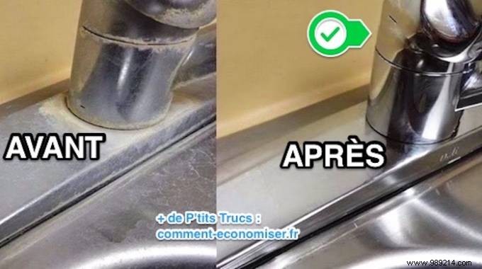 How to remove limescale stains from stainless steel with white vinegar. 