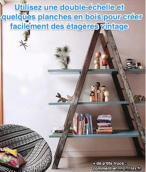 How to Transform an Old Ladder into an Original Shelf in 15 min? 