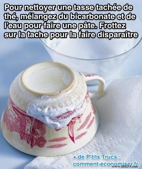 The Tip for Cleaning a Stained Cup of Tea. 
