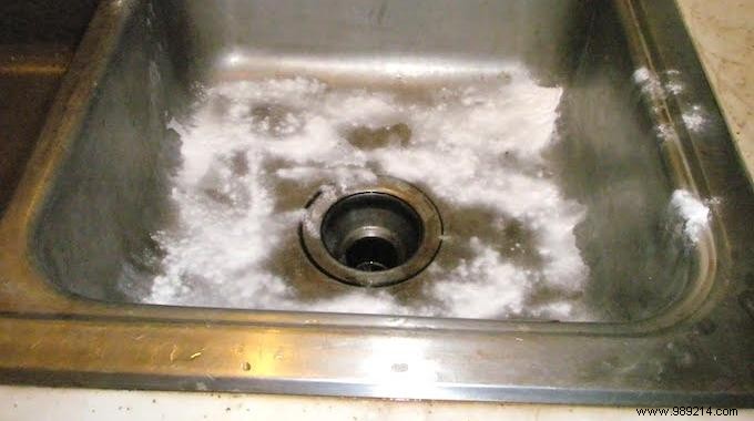 How to easily clean your sink with baking soda. 