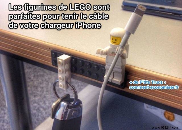 LEGO Minifigures Are Perfect For Holding The iPhone Cable. 
