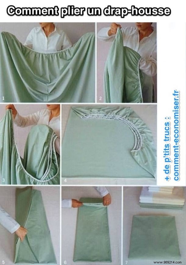 Finally a Tip to Fold a Fitted Sheet Easily. 