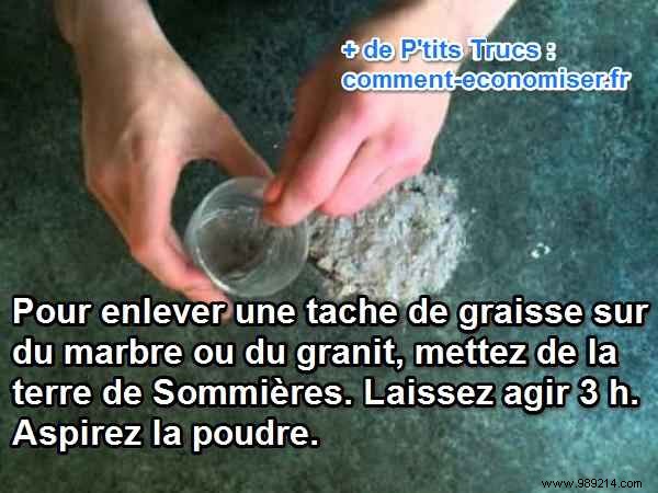 La Terre de Sommières:the Magic Trick to Remove Grease Stains from Granite and Marble. 