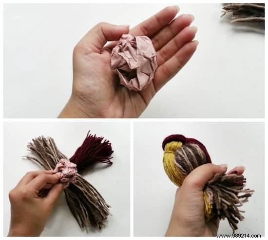 How to Make an Adorable Little Bird with Yarn Scraps. 