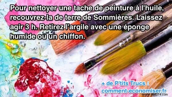 I Clean my Oil Paint Stains with Terre de Sommières. 