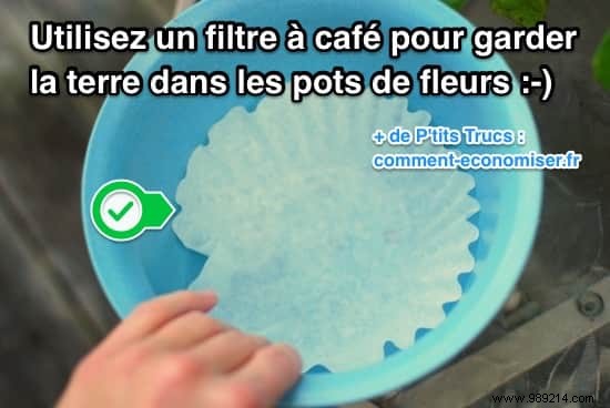 Use a Coffee Filter to Maintain Soil in Your Flower Pots. 