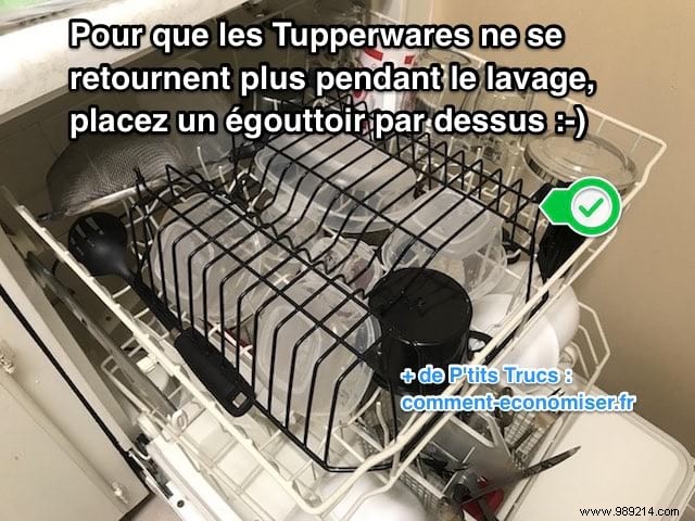 The Tip To Prevent Tupperware From Turning Over During Washing. 