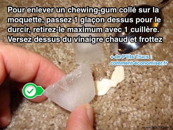 The Tip For Removing Chewing Gum Stuck On The Carpet WITHOUT RUBbing. 