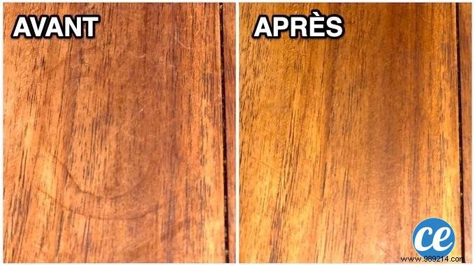 How to remove a water stain from a wooden table. 