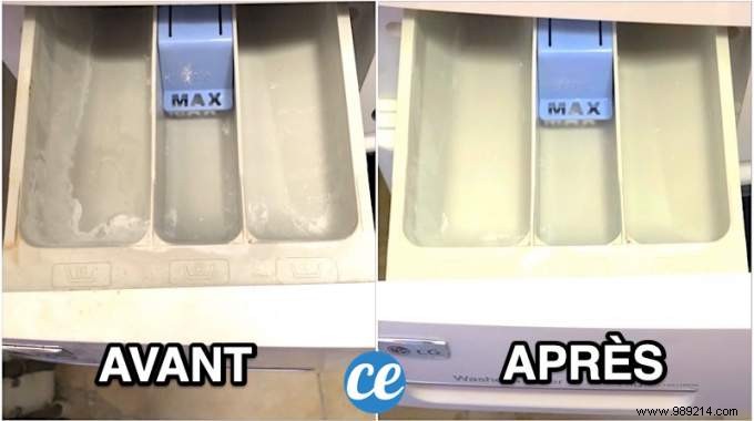 Washing Machine:How to Clean a Clogged Detergent Tray WITHOUT Scrubbing. 