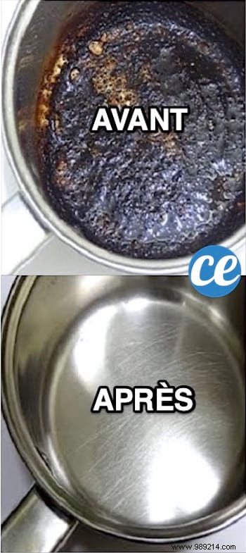 How to clean a burnt pan with baking soda in 3 mins. 