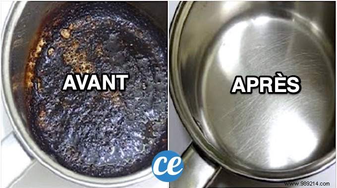How to clean a burnt pan with baking soda in 3 mins. 