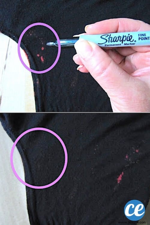 How to remove a bleach stain from black clothes easily. 