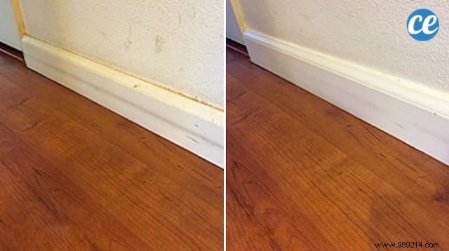 The Tip To Clean Dirty Baseboards Easily With White Vinegar. 