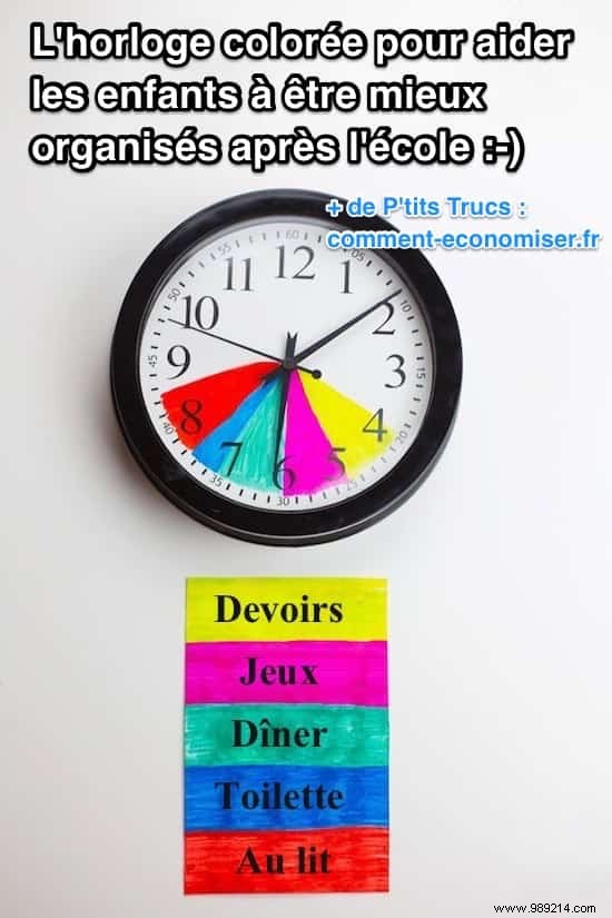 After School Schedule:The Colorful Clock to Help Kids Get Organized. 