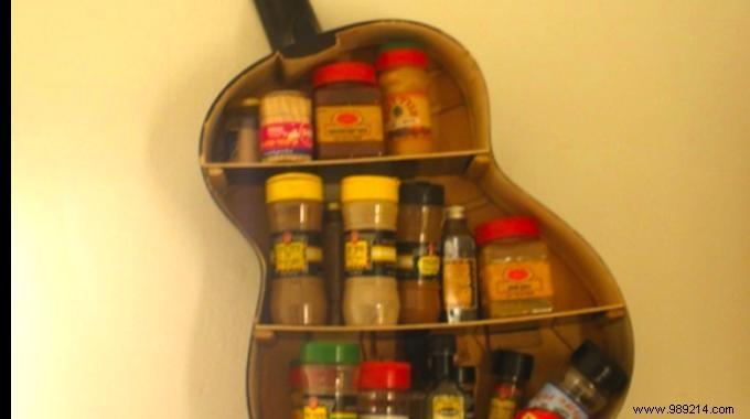 Cleverly divert a CD rack into spice storage. 
