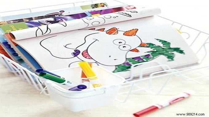 A Clever Storage for Coloring Books and Crayons. 