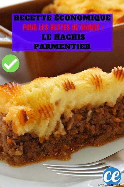 Economic Recipe for Meat Leftovers:Hachis Shepherd s Pie. 