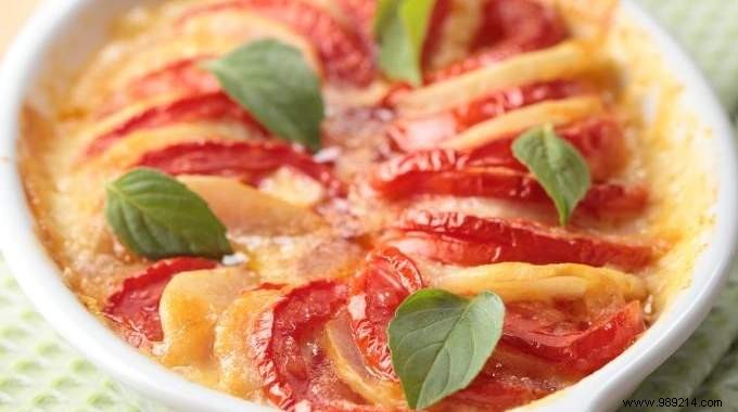 The cheap and easy recipe of the week:mozzarella tomato gratin. 