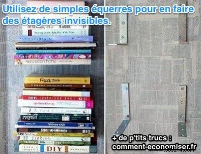 Invisible &Inexpensive Shelves Your Books Will Love. 