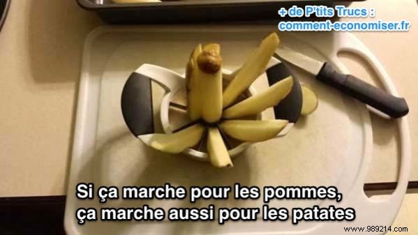 The Tip To Cut Potatoes In French Fries Very Quickly. 
